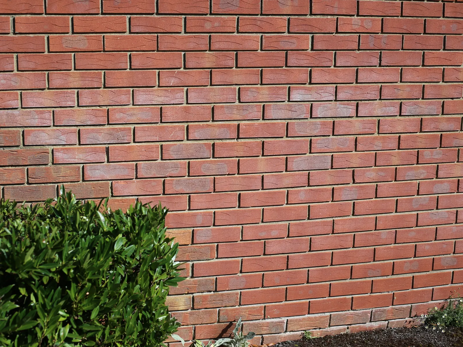 Red brick wall in running bond